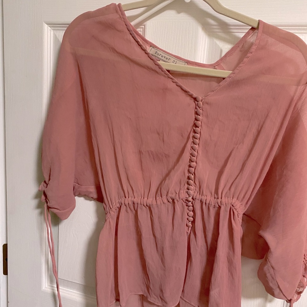 Forever 21 sheer button blouse NWOT